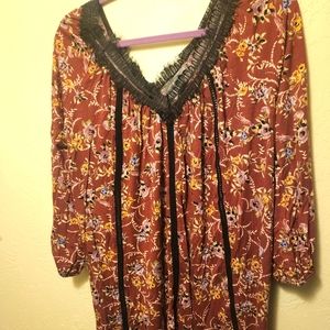 Burgundy flower top